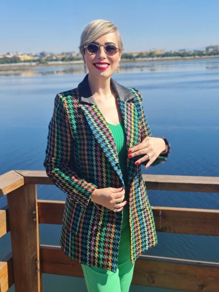 CHANEL Kazayağı Desen Deri Garnili Ceket