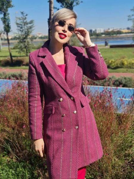 CHANEL Balıksırtı Desen 90CM Yarım Kaban_5014KN