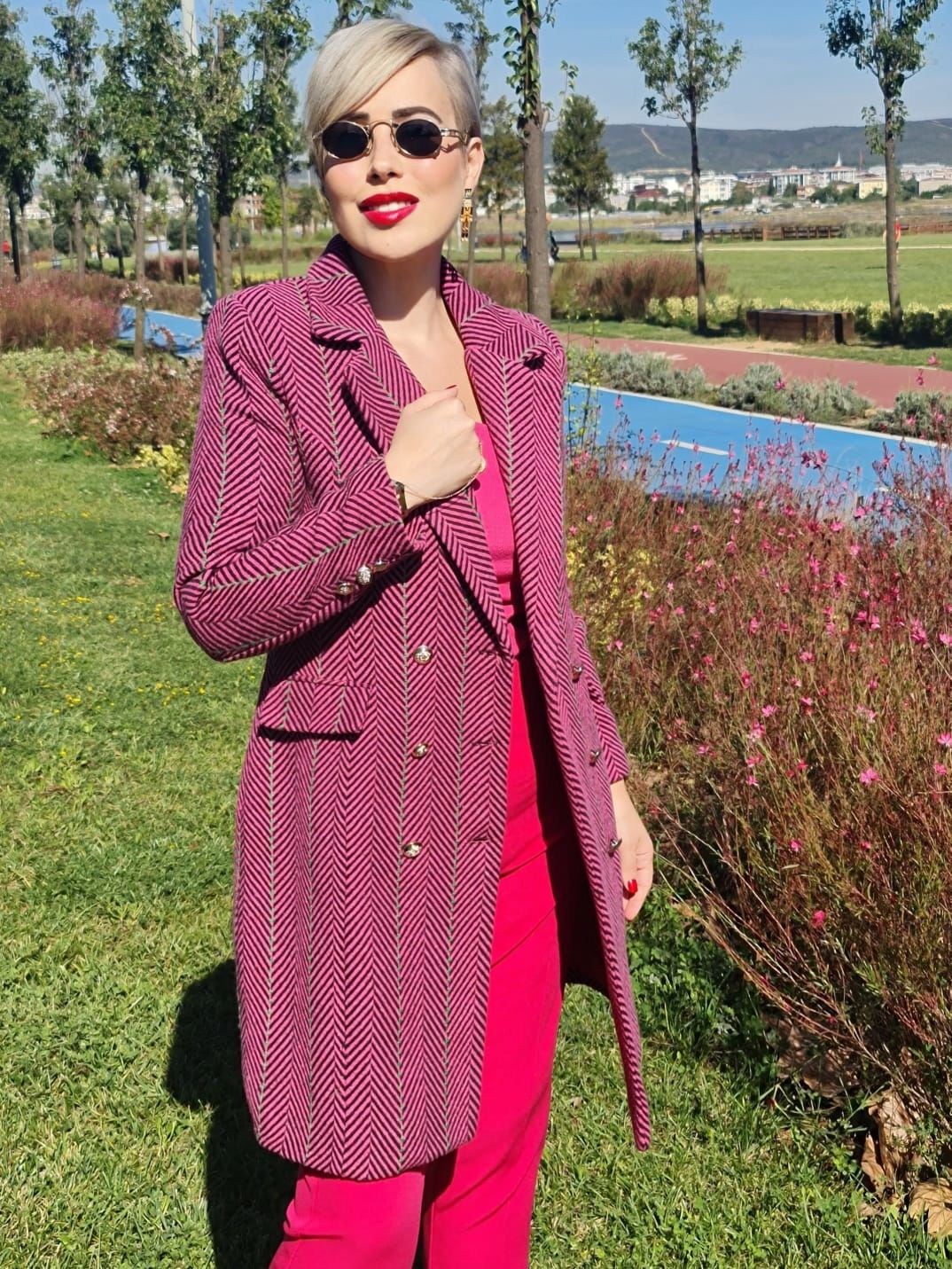 CHANEL Balıksırtı Desen 90CM Yarım Kaban_5014KN