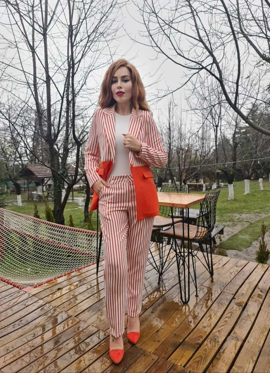 Double Çizgili Desen Pantolon