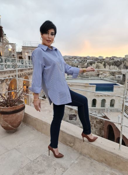 KİNG ÇİZGİLİ KADIN BLUZ