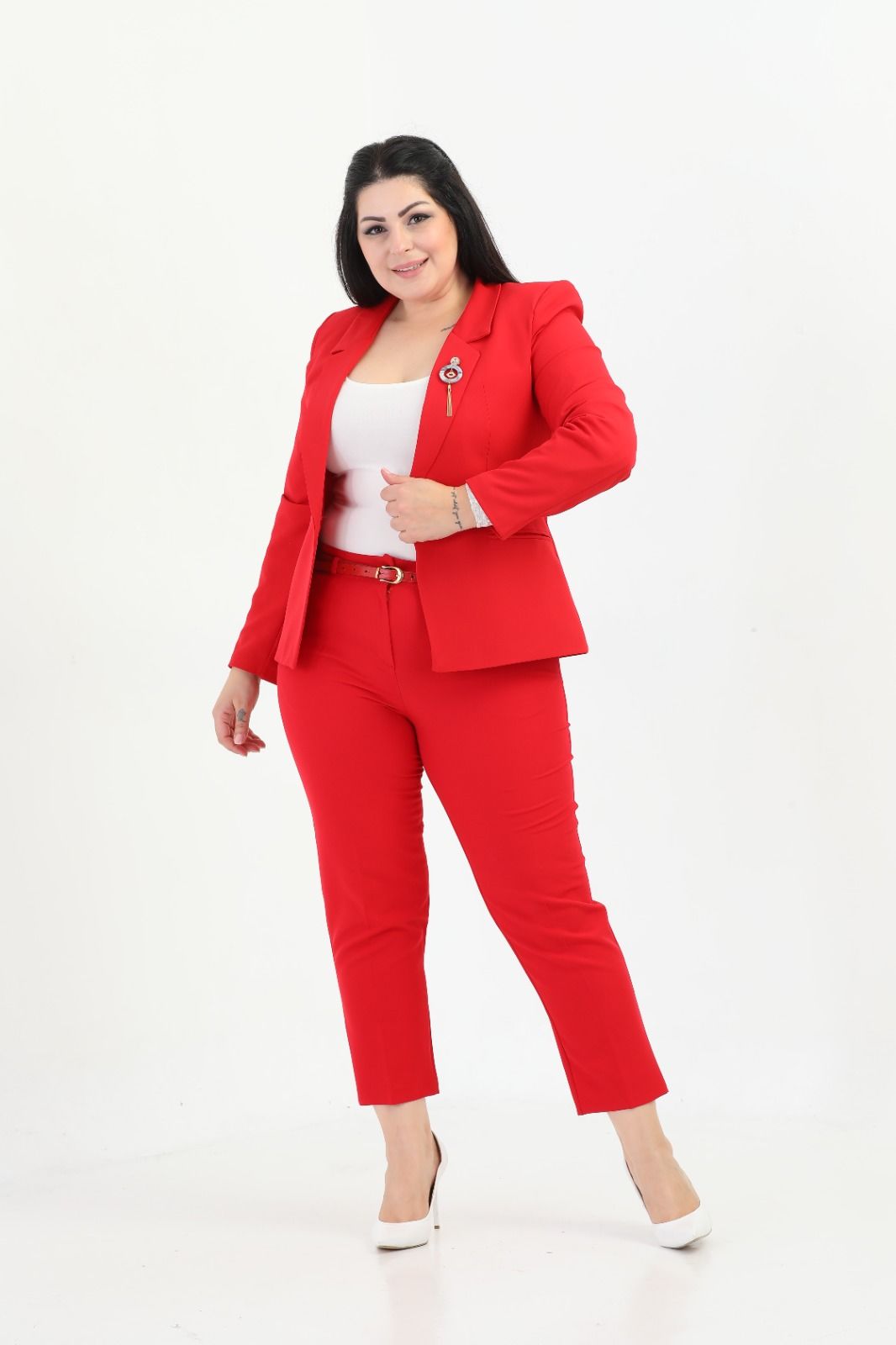 Double Tek Düğmeli Yakalı Kadın Ceket