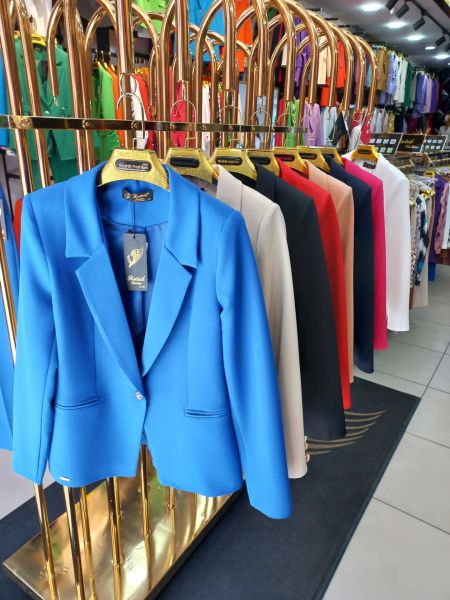 Double Tek Düğmeli Yakalı Kadın Ceket